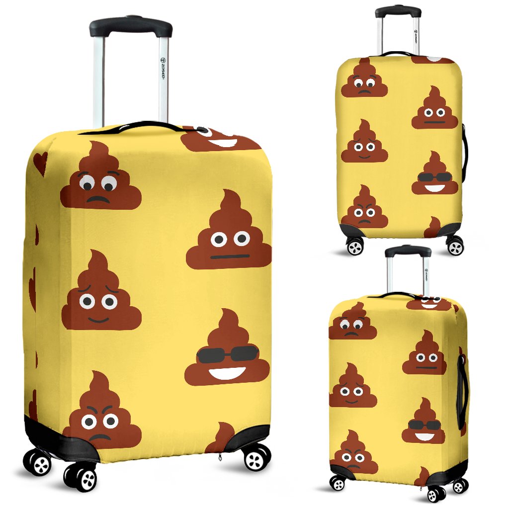 Emoji Poop Print Pattern Luggage Cover Protector