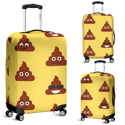 Emoji Poop Print Pattern Luggage Cover Protector
