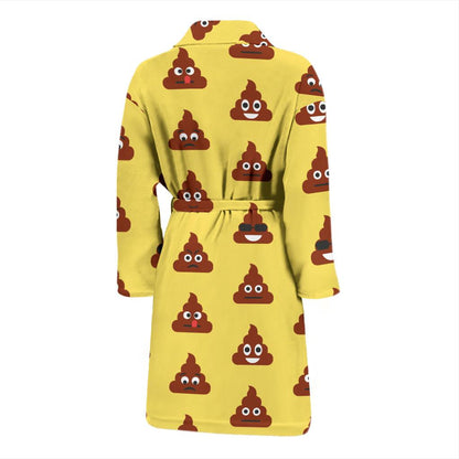 Emoji Poop Print Pattern Men Bath Robe-JTAMIGO.COM