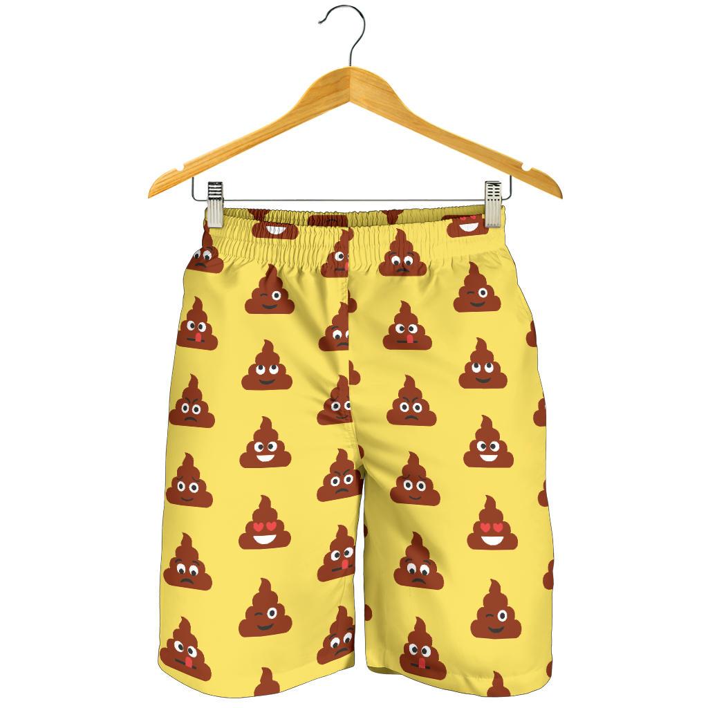 Emoji Poop Print Pattern Mens Shorts-JTAMIGO.COM