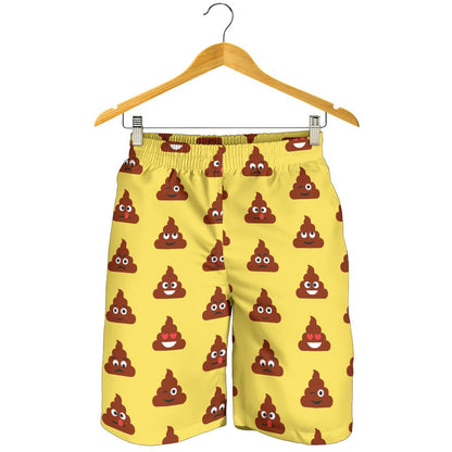 Emoji Poop Print Pattern Mens Shorts-JTAMIGO.COM