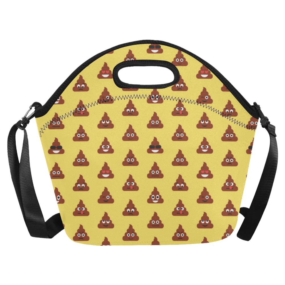 Emoji Poop Print Pattern Neoprene Lunch Bag (Model 1669)(Large)-JTAMIGO.COM