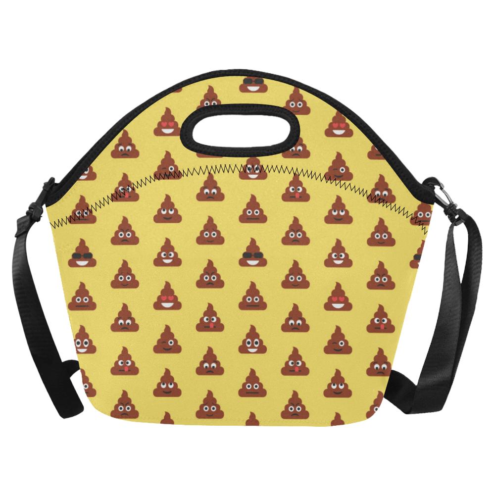 Emoji Poop Print Pattern Neoprene Lunch Bag (Model 1669)(Large)-JTAMIGO.COM
