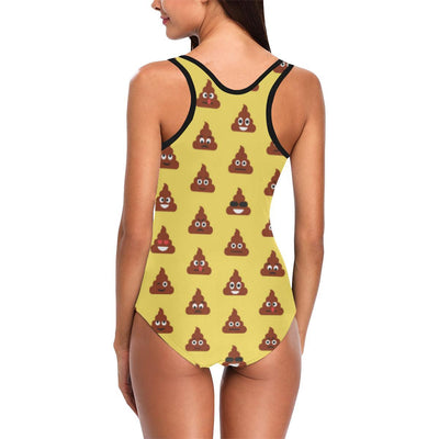 Emoji Poop Print Pattern One Piece Swimsuit-JTAMIGO.COM