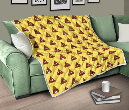 Emoji Poop Print Pattern Premium Quilt-JTAMIGO.COM
