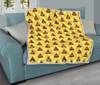 Emoji Poop Print Pattern Premium Quilt-JTAMIGO.COM