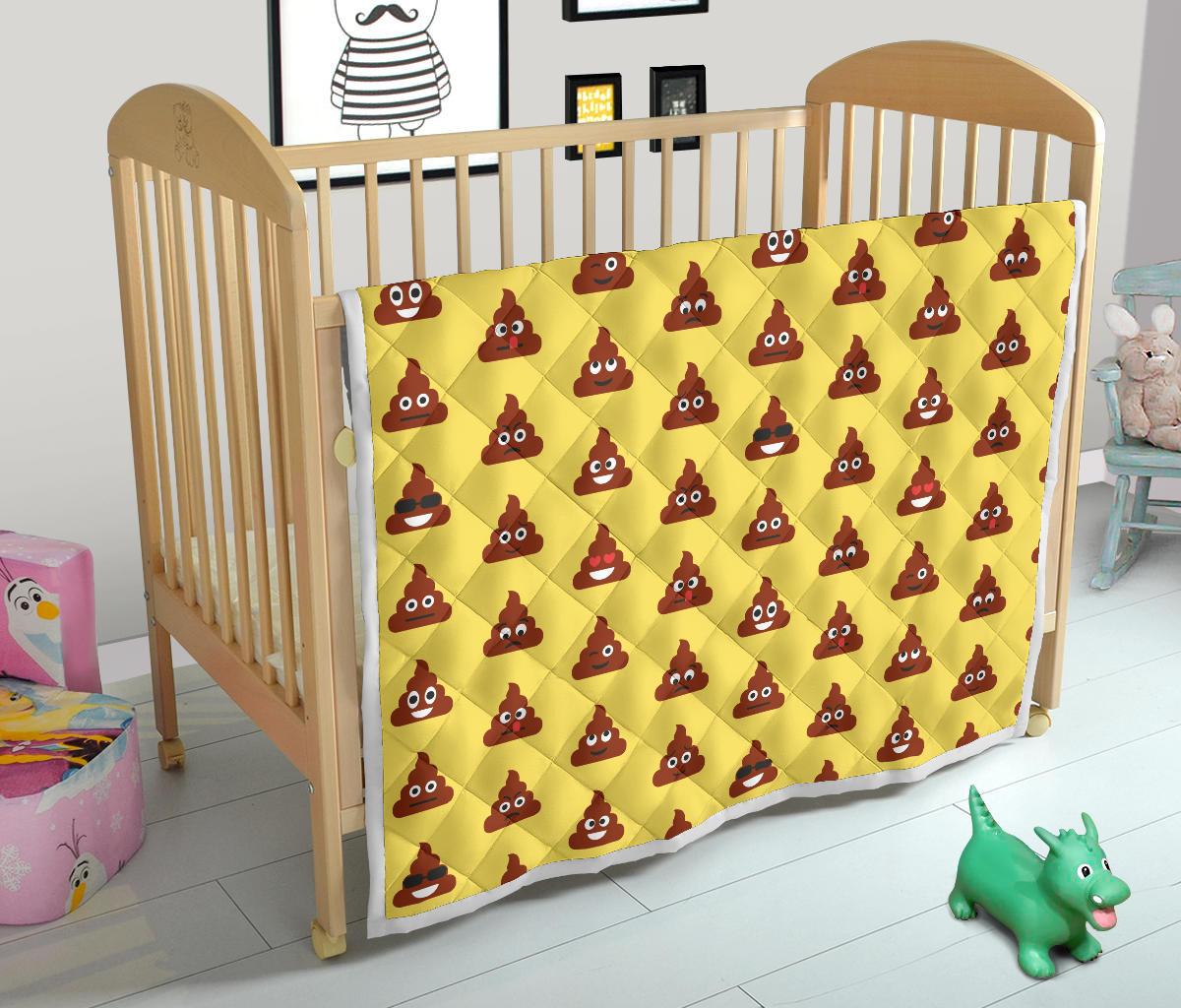 Emoji Poop Print Pattern Premium Quilt-JTAMIGO.COM