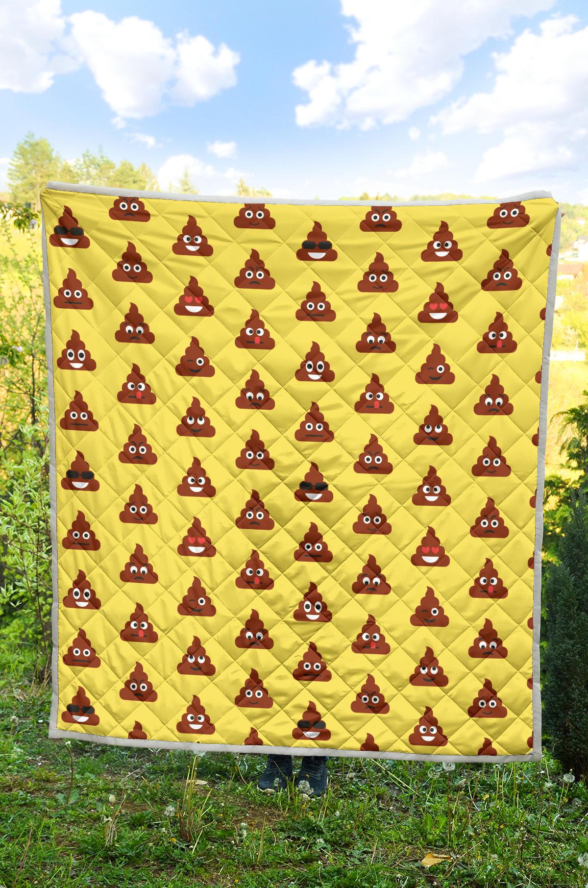 Emoji Poop Print Pattern Premium Quilt-JTAMIGO.COM