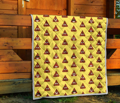 Emoji Poop Print Pattern Premium Quilt-JTAMIGO.COM