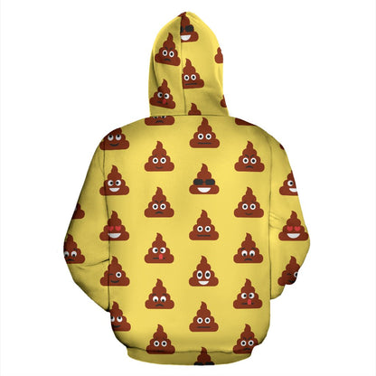 Emoji Poop Print Pattern Pullover Hoodie