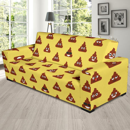 Emoji Poop Print Pattern Sofa Slipcover-JTAMIGO.COM