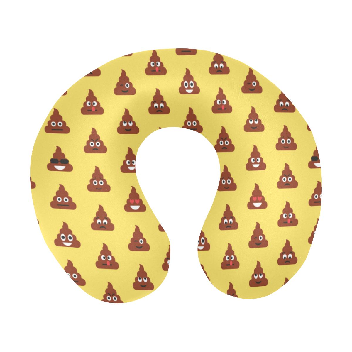 Emoji Poop Print Pattern U-Shaped Travel Neck Pillow-JTAMIGO.COM