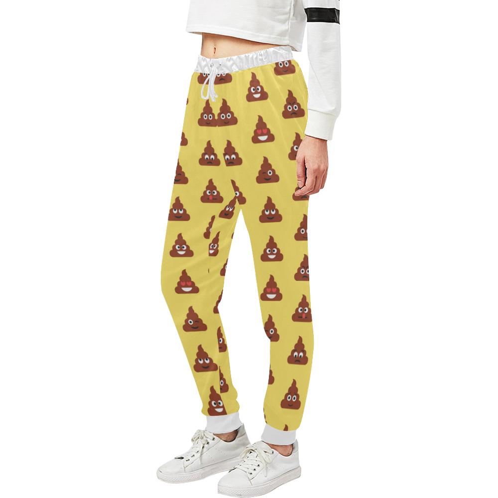 Emoji Poop Print Pattern Unisex Casual Sweatpants (Model L11)-JTAMIGO.COM