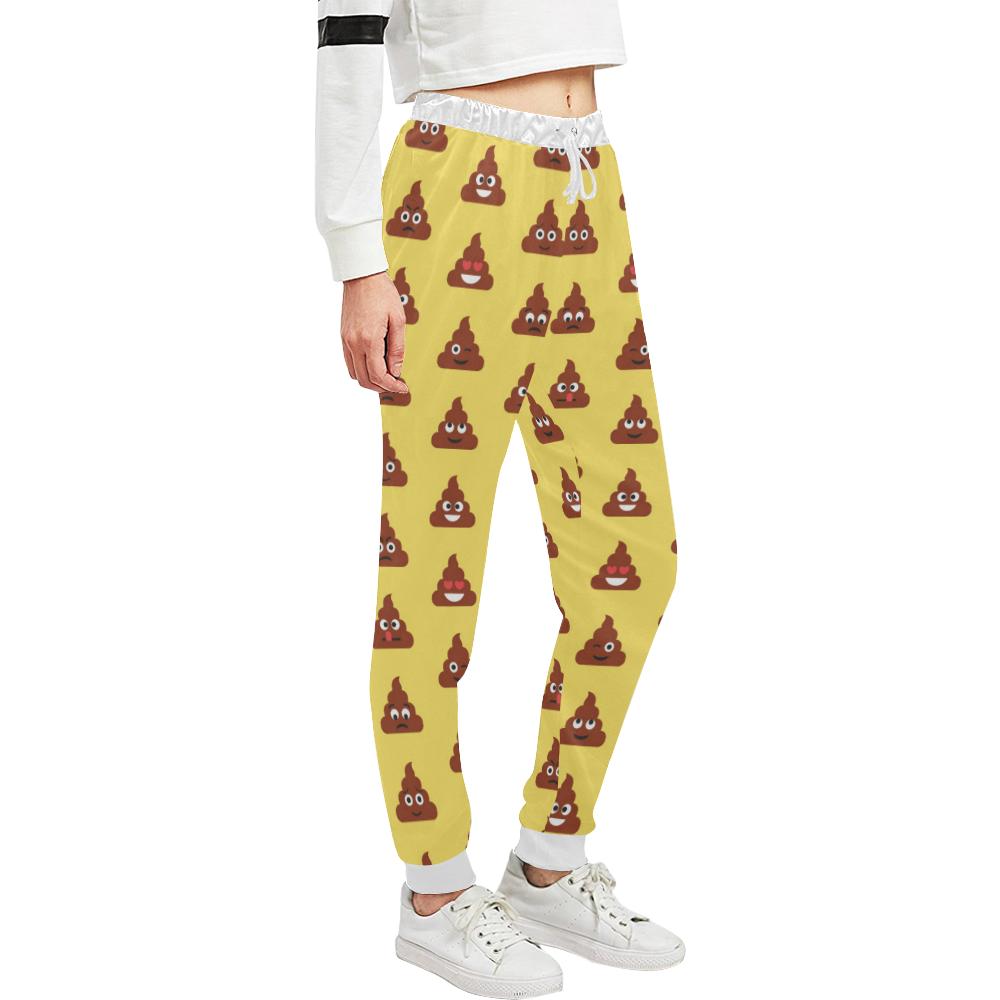 Emoji Poop Print Pattern Unisex Casual Sweatpants (Model L11)-JTAMIGO.COM