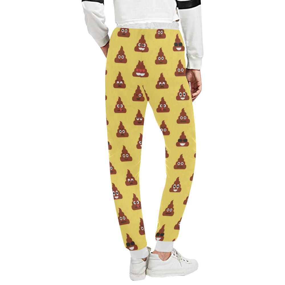 Emoji Poop Print Pattern Unisex Casual Sweatpants (Model L11)-JTAMIGO.COM