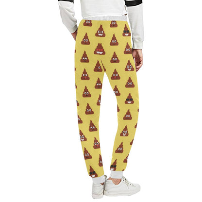 Emoji Poop Print Pattern Unisex Casual Sweatpants (Model L11)-JTAMIGO.COM