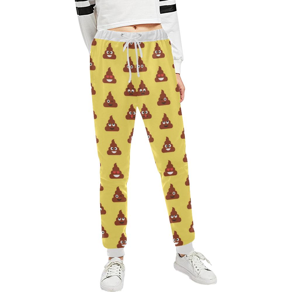 Emoji Poop Print Pattern Unisex Casual Sweatpants (Model L11)-JTAMIGO.COM