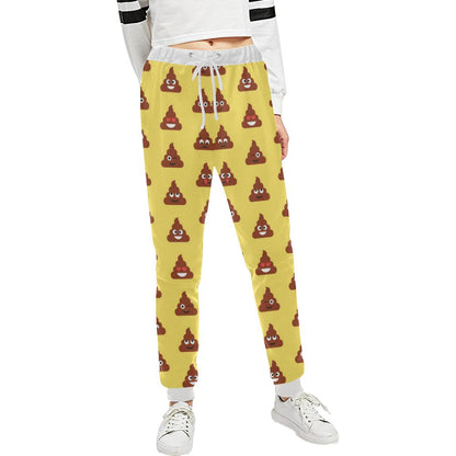 Emoji Poop Print Pattern Unisex Casual Sweatpants (Model L11)-JTAMIGO.COM
