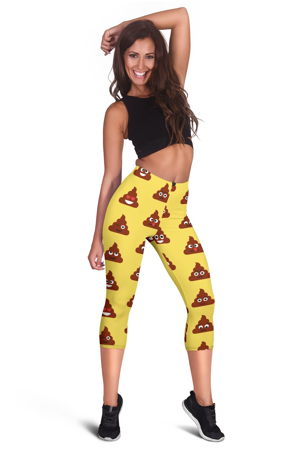 Emoji Poop Print Pattern Women Capris