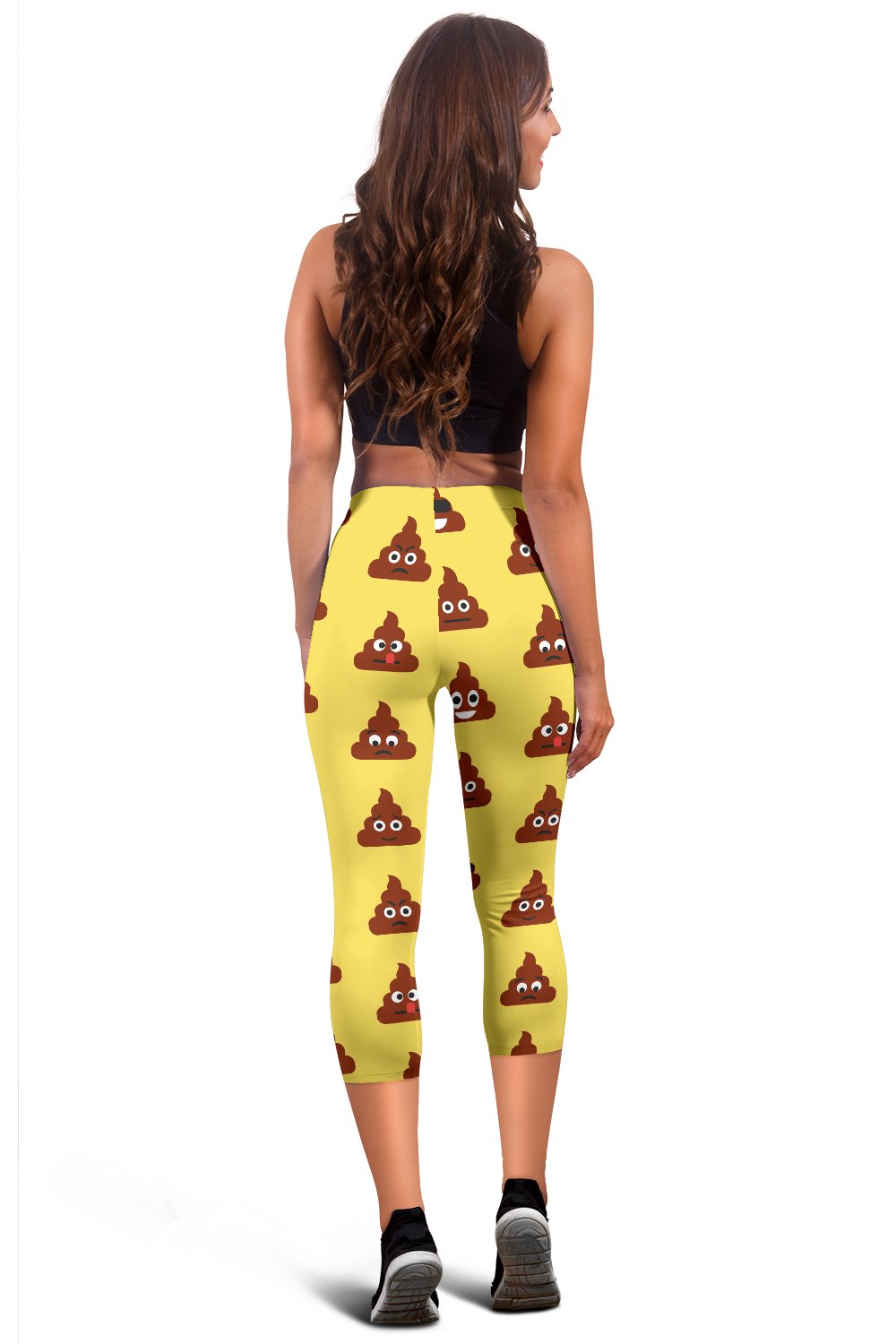 Emoji Poop Print Pattern Women Capris