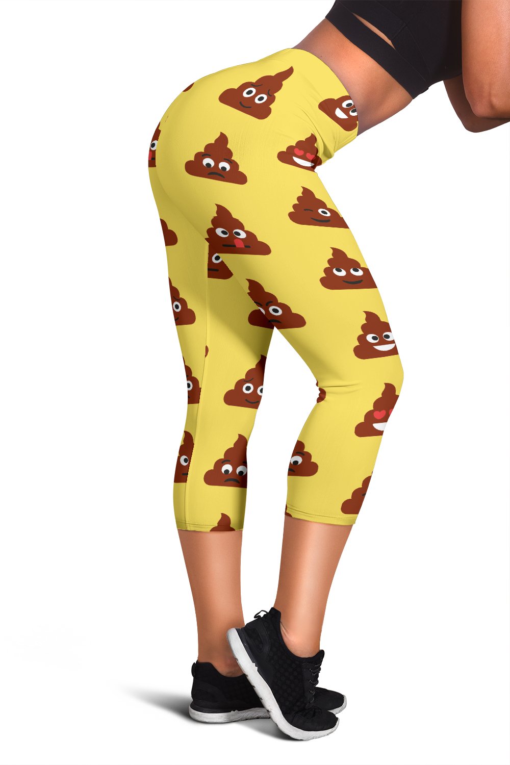 Emoji Poop Print Pattern Women Capris