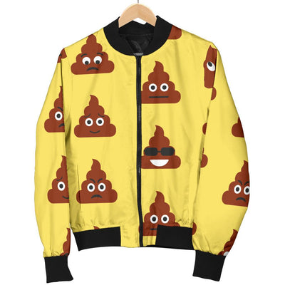 Emoji Poop Print Pattern Women Casual Bomber Jacket