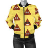 Emoji Poop Print Pattern Women Casual Bomber Jacket