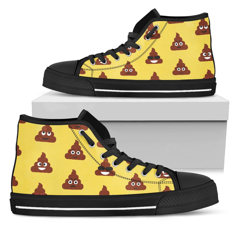 Emoji Poop Print Pattern Women High Top Shoes