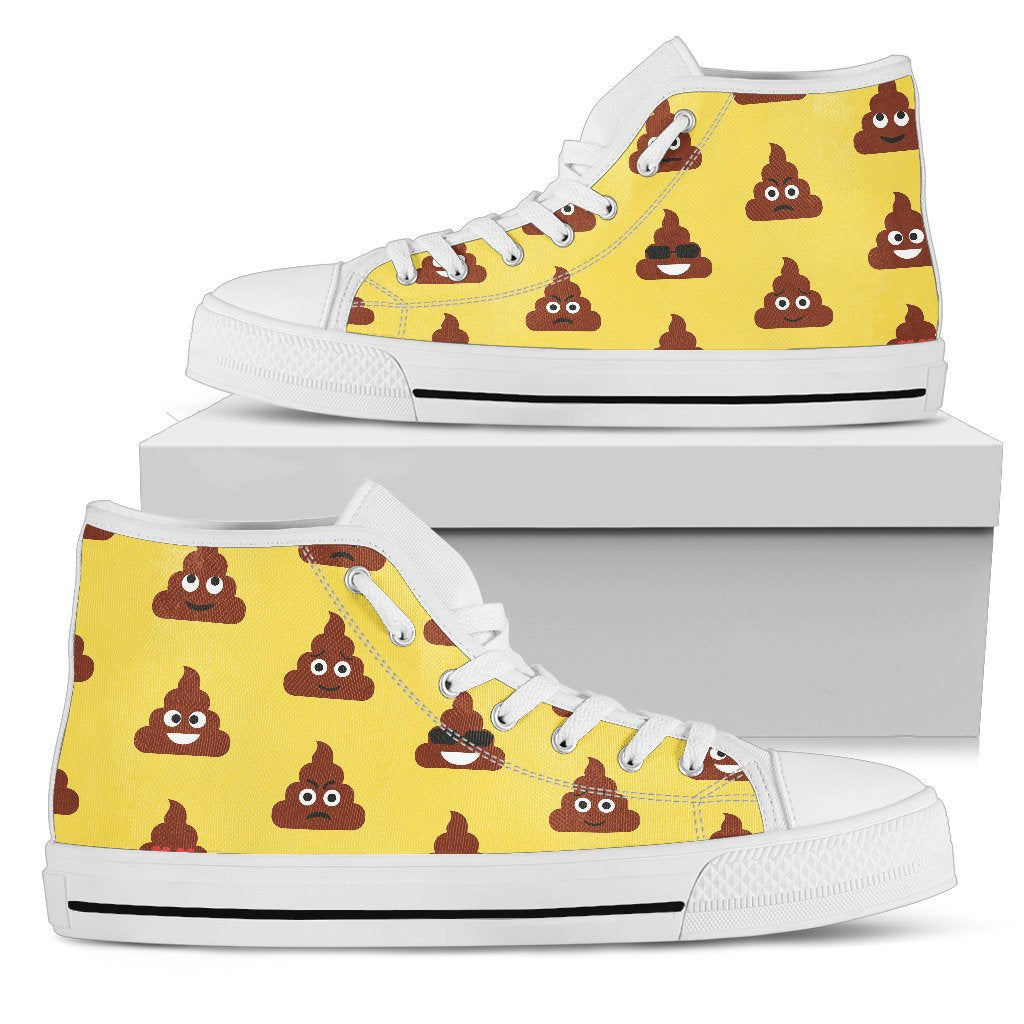 Emoji Poop Print Pattern Women High Top Shoes