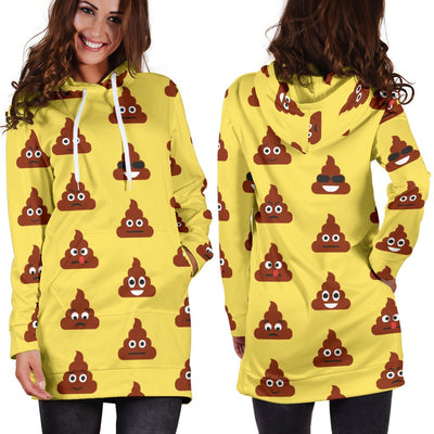 Emoji Poop Print Pattern Women Hoodie Dress