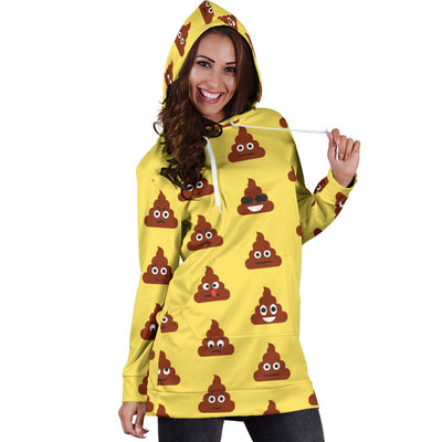 Emoji Poop Print Pattern Women Hoodie Dress