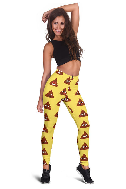 Emoji Poop Print Pattern Women Leggings