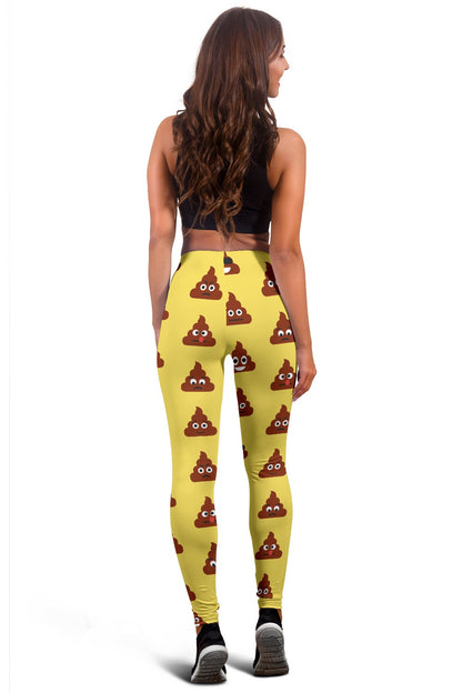Emoji Poop Print Pattern Women Leggings