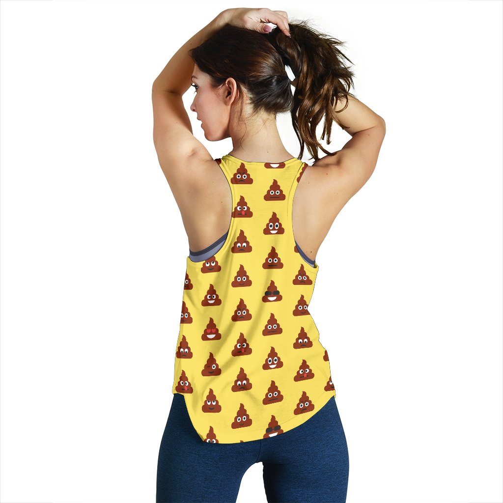 Emoji Poop Print Pattern Women Racerback Tank Top