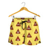 Emoji Poop Print Pattern Women Shorts-JTAMIGO.COM