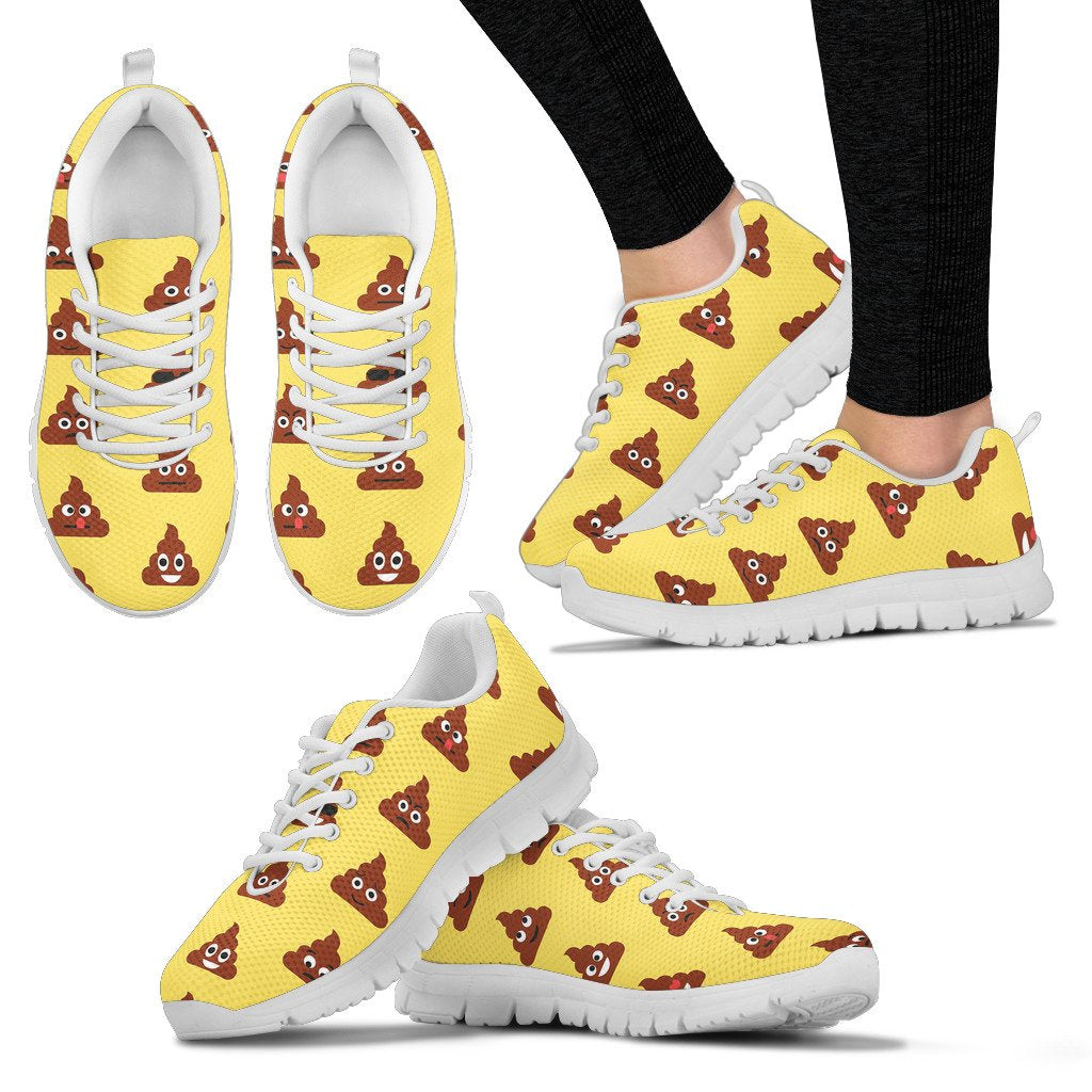 Emoji Poop Print Pattern Women Sneakers Shoes