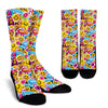 Emoji Sticker Print Pattern Crew Socks