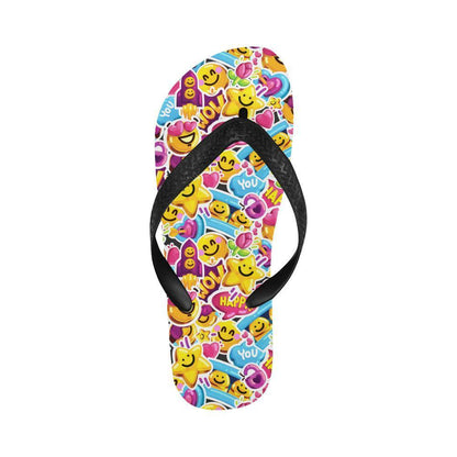 Emoji Sticker Print Pattern Flip Flops-JTAMIGO.COM