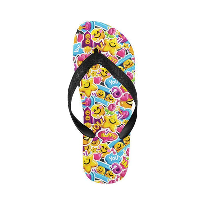 Emoji Sticker Print Pattern Flip Flops-JTAMIGO.COM