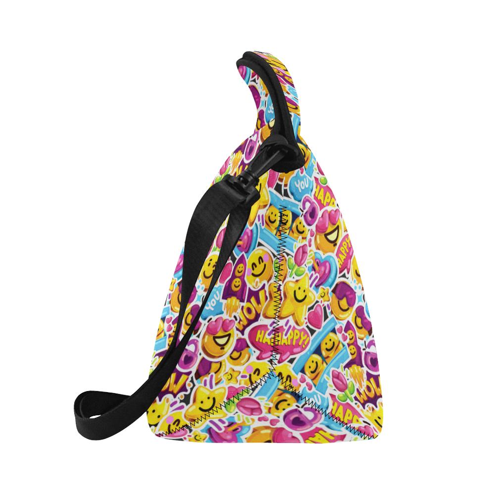 Emoji Sticker Print Pattern Neoprene Lunch Bag (Model 1669)(Large)-JTAMIGO.COM