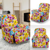 Emoji Sticker Print Pattern Recliner Slipcover-JTAMIGO.COM