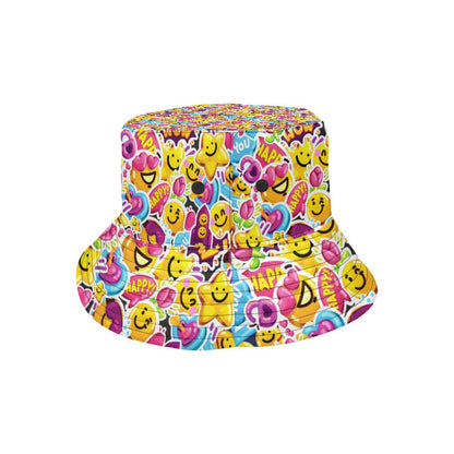 Emoji Sticker Print Pattern Unisex Bucket Hat