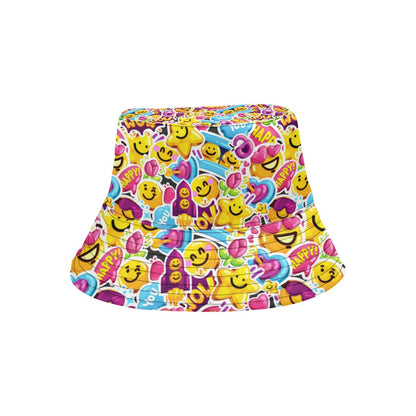 Emoji Sticker Print Pattern Unisex Bucket Hat