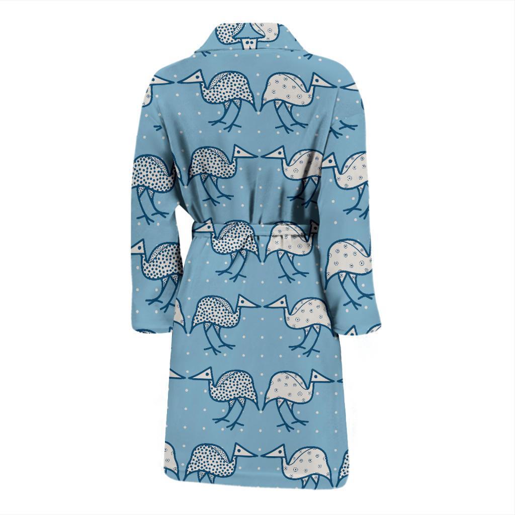 Emu Pattern Print Design 01 Men Bathrobe-JORJUNE.COM