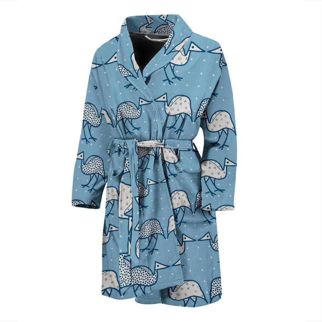 Emu Pattern Print Design 01 Men Bathrobe-JORJUNE.COM