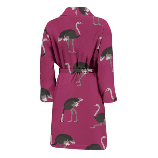Emu Pattern Print Design 02 Men Bathrobe-JORJUNE.COM