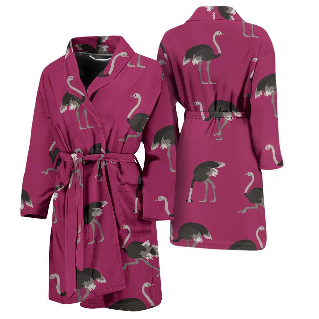Emu Pattern Print Design 02 Men Bathrobe-JORJUNE.COM