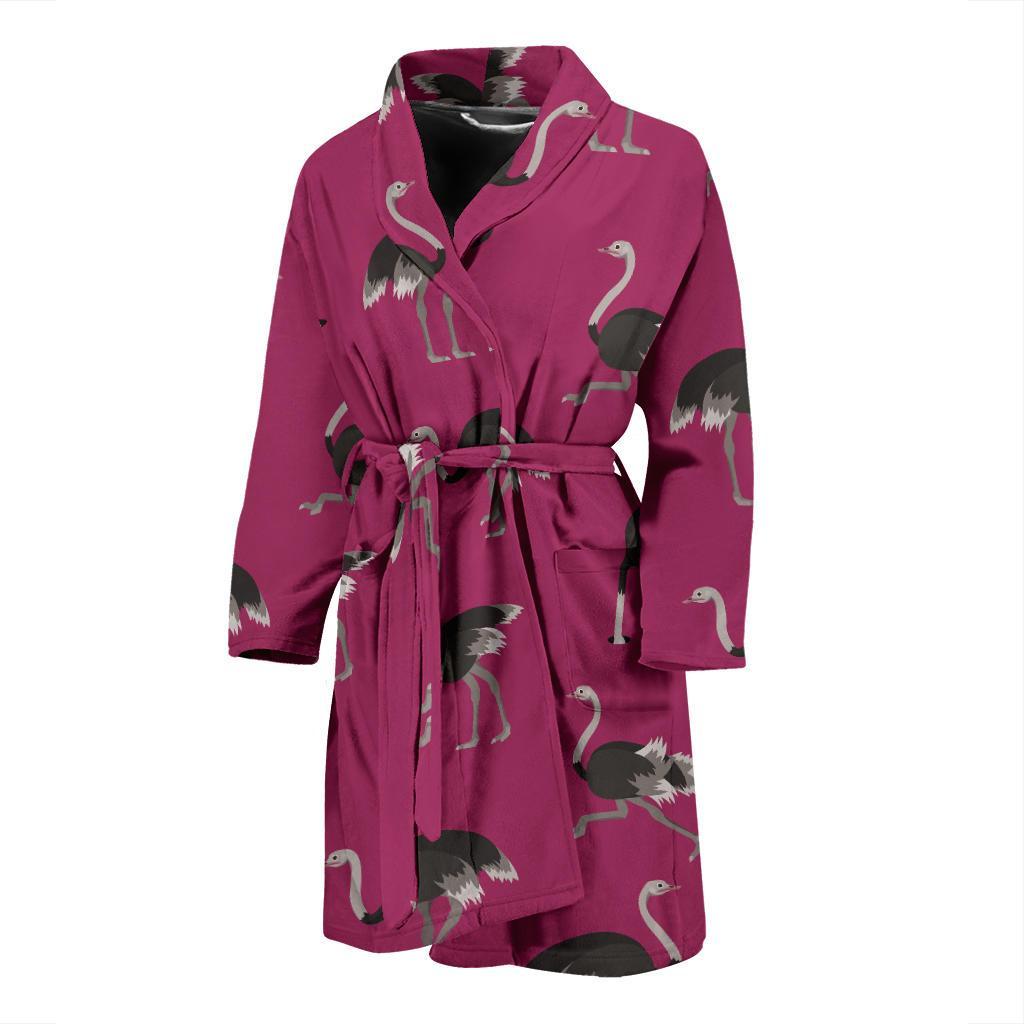 Emu Pattern Print Design 02 Men Bathrobe-JORJUNE.COM