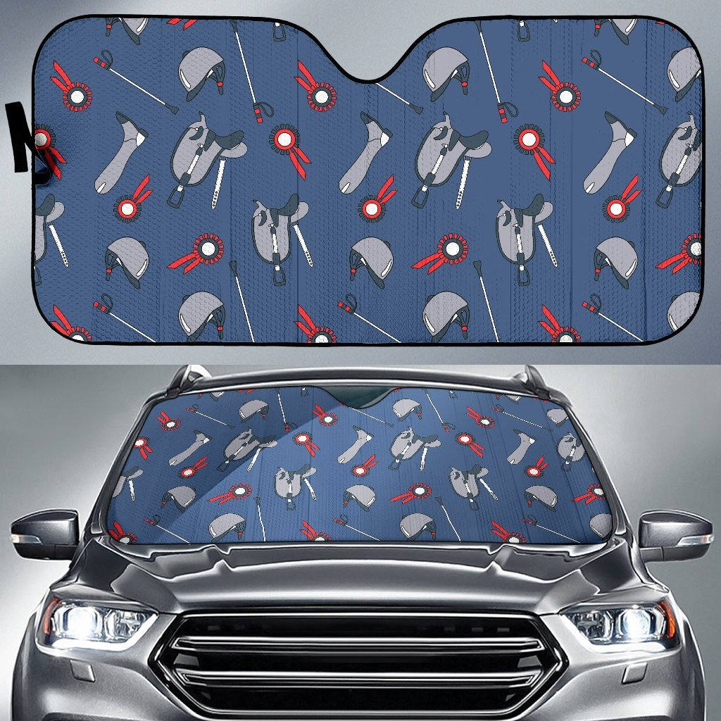 Equestrian Equipment Background Car Sun Shade For Windshield