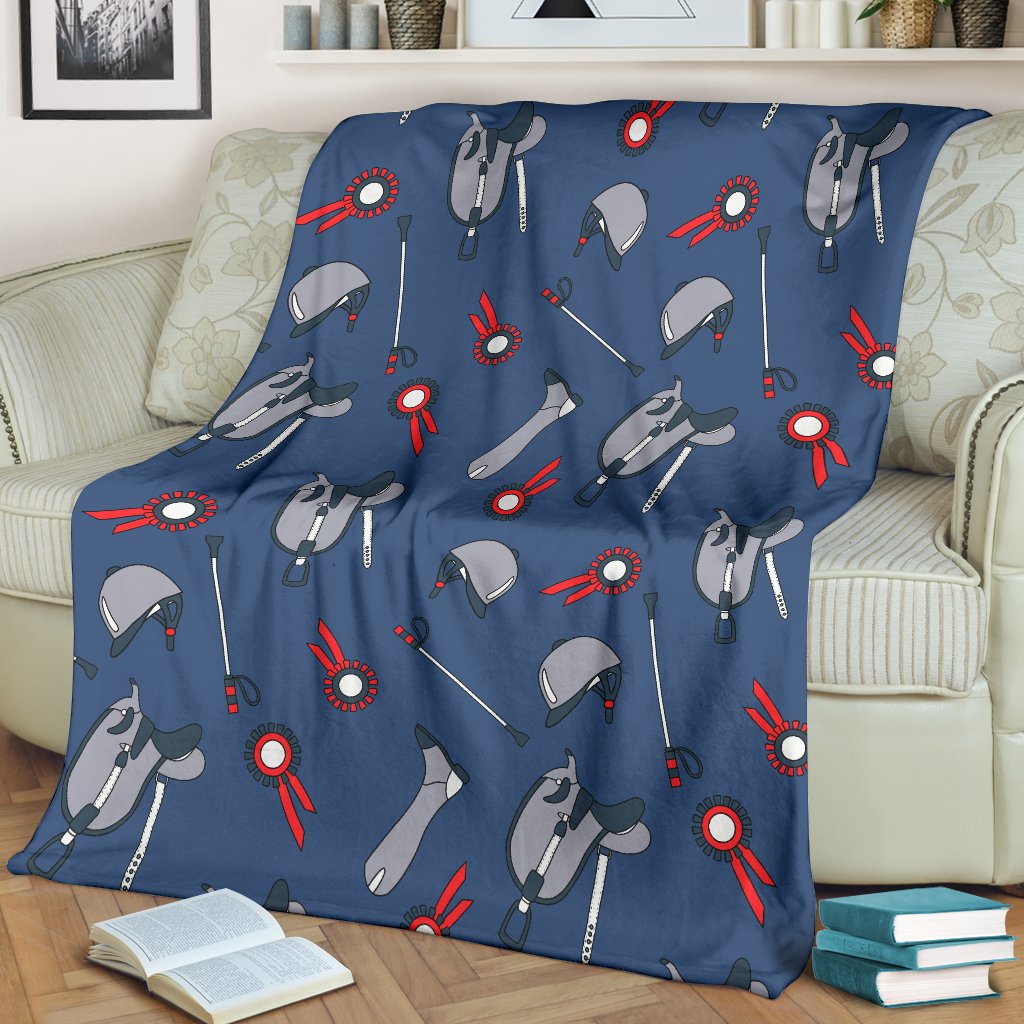 Equestrian Equipment Background Fleece Blanket
